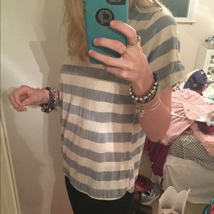 Short Sleeve Linen Striped Shirt